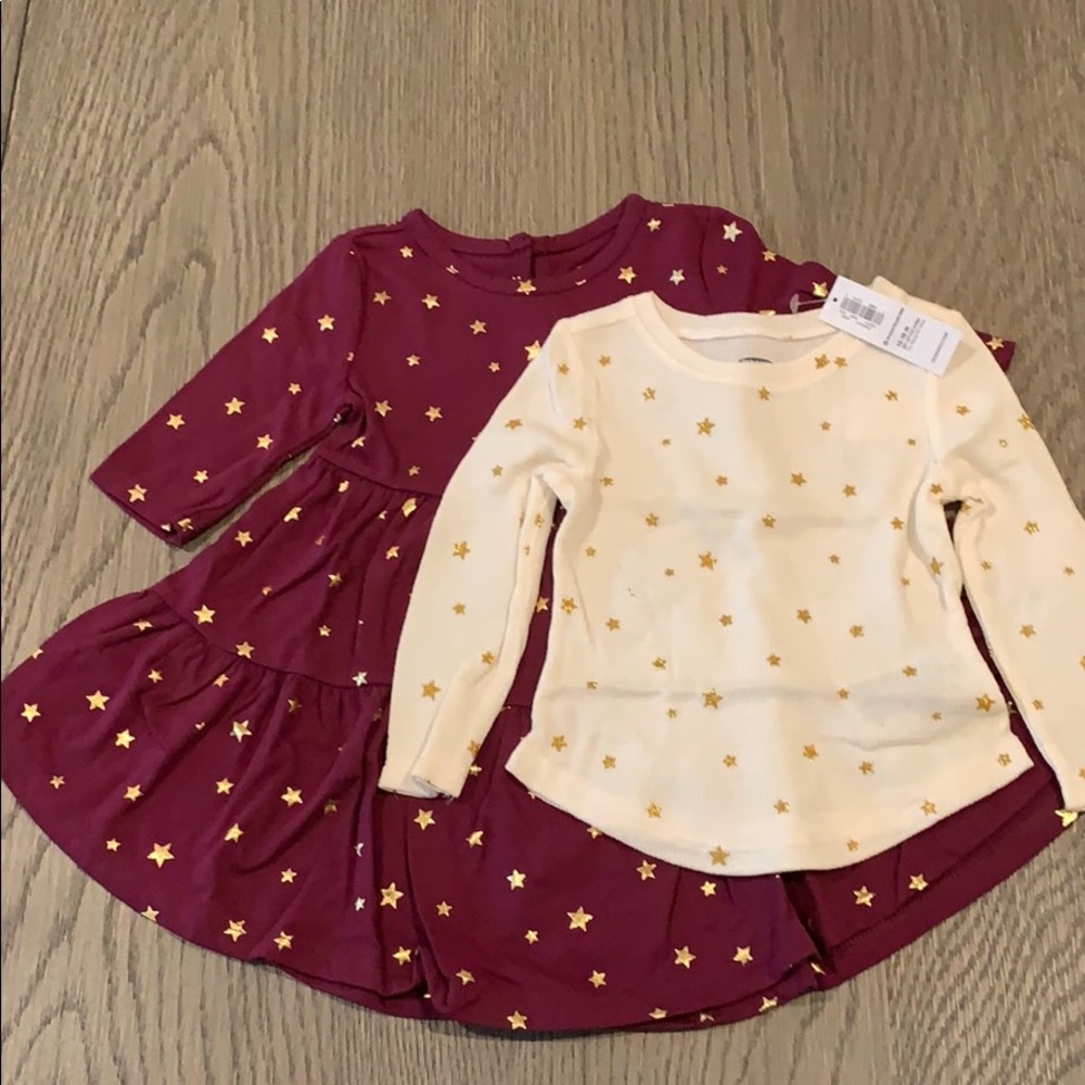 Gold Star Long-sleeved top & dress from Old Navy